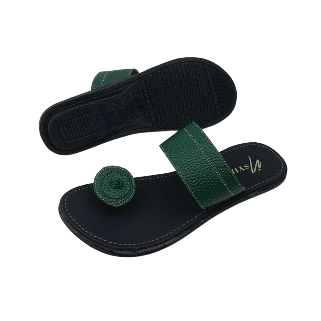 Insyira - Sandal Papirut Wanita Juliana / Sandal Slop Wanita Non Slip Alas Hitam