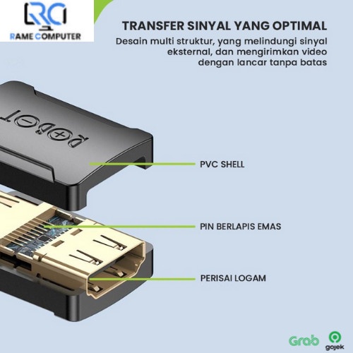 ROBOT Adapter Ekstensi Kabel HDMI Female to Female RHH10 4K HD ORI