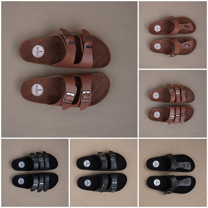 Sandal Pria Casual Kulit Terbaru Sendal Cowok Sandal Jepit Sandal Gesper Brody Bravo [ WALKERS ]