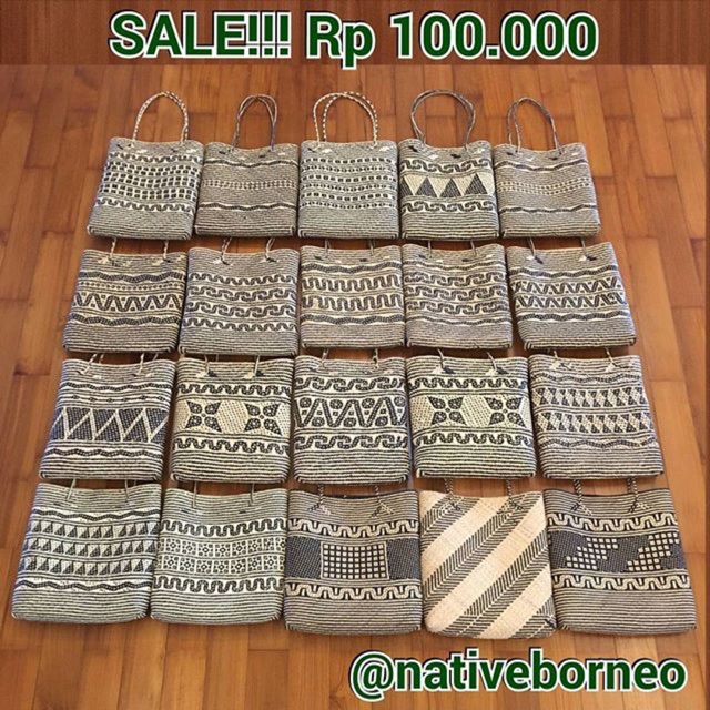 4ds Tas Rotan Map Motif [B003] - Tas Rotan Motif Dayak