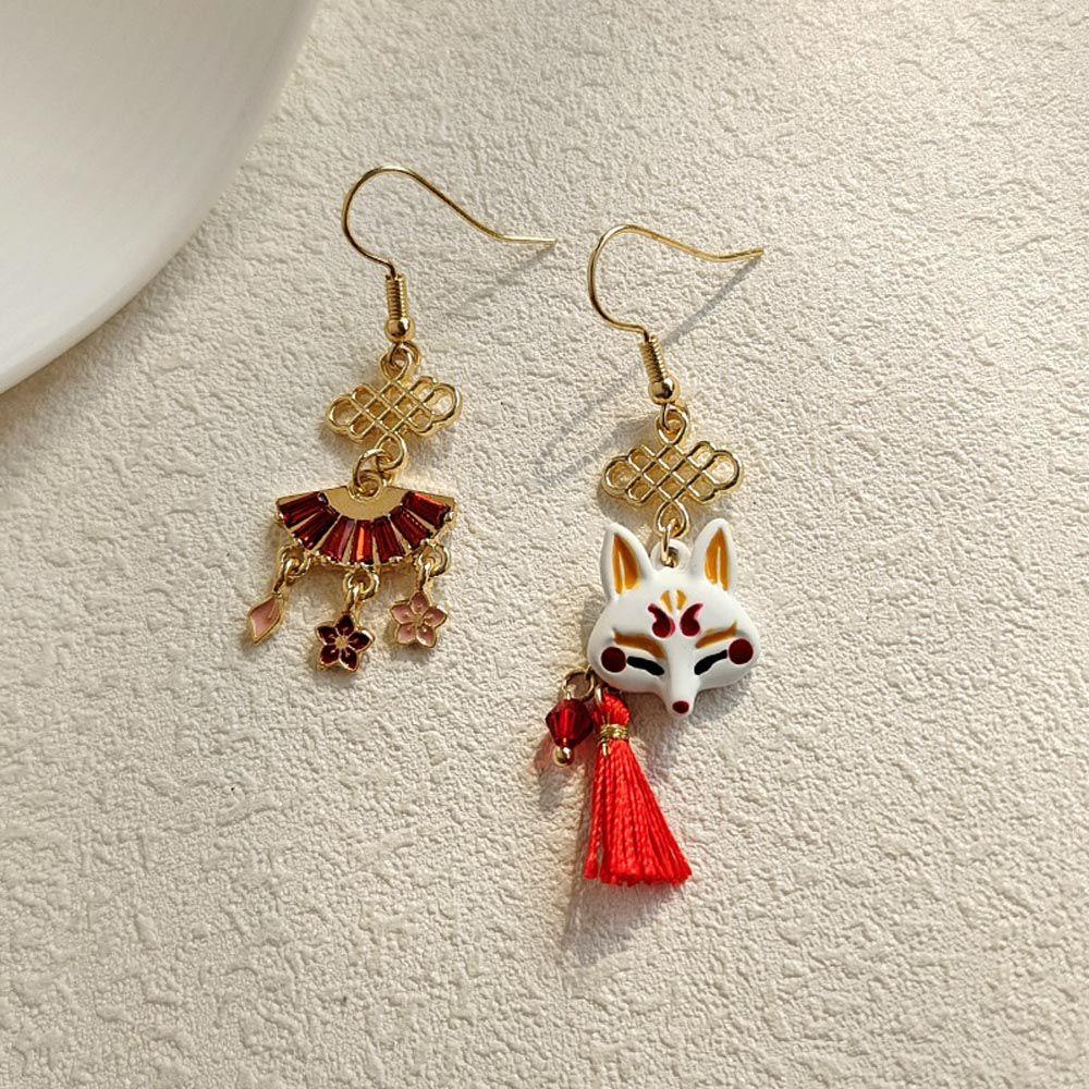 Agustina Wanita Anting Tusuk Lucu Vintage Bunga Untuk Perempuan Rumbai Tergantung Sakura Jepang Drop Earrings