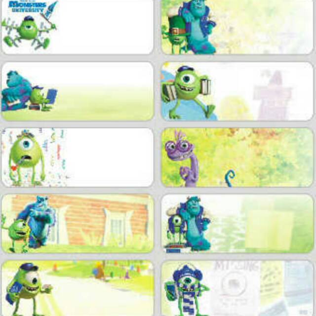 

Stiker Nama Anak Label Nama Anak Sekola Murah Size M L Monster University