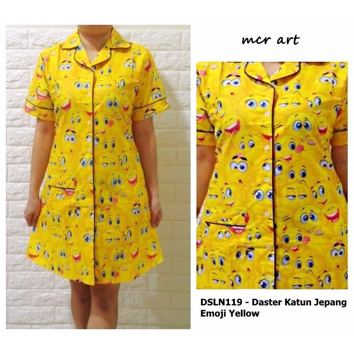 DSLN119 - Daster Katun Jepang Emoji Yellow