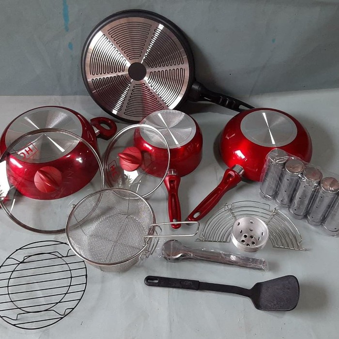 Panci Multifungsi, HC 17 PC  , Panci Cookware Set, Panci Pizza