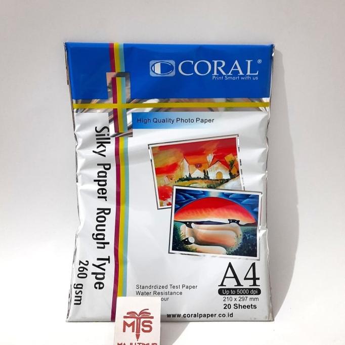 

Premium Product!!! Kertas Foto Coral Silky Rough Type A4 260 Gsm - Paling Diminati