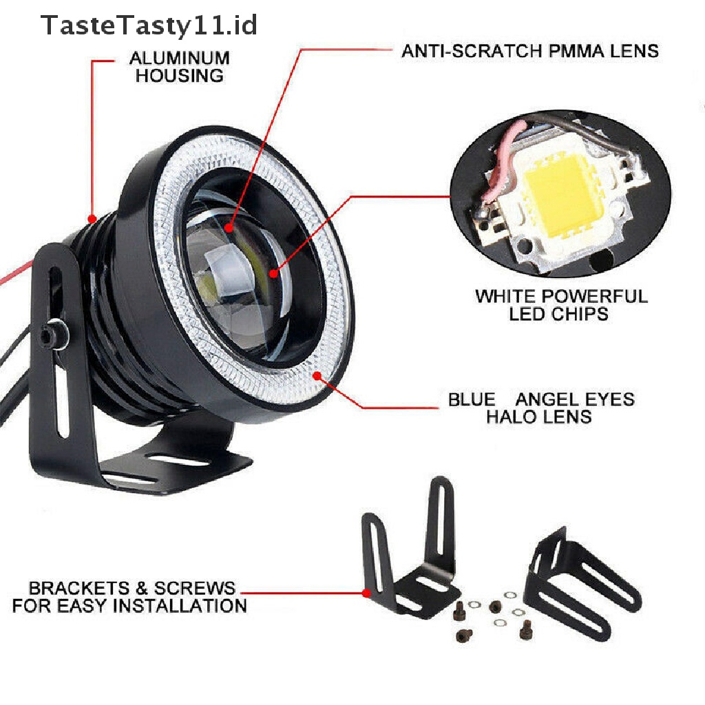 (Tastetasty) Lampu Led Cob 2.5 &quot;15W Angel Eyes Warna Putih Untuk Drl / Fog Lamp Mobil