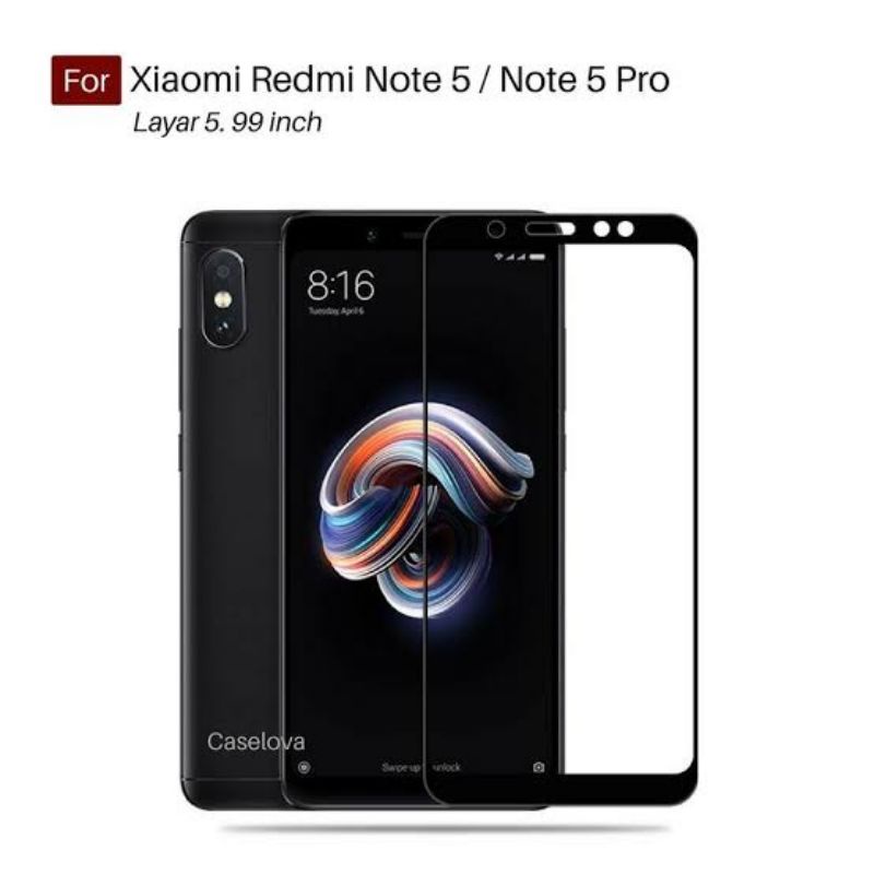 Tempered Glass Xiaomi Redmi 4A/Note 5 Pro/5x/Mi A1/Note 6 Pro/6x/A2/Mi 8 Lite Full Black Cover