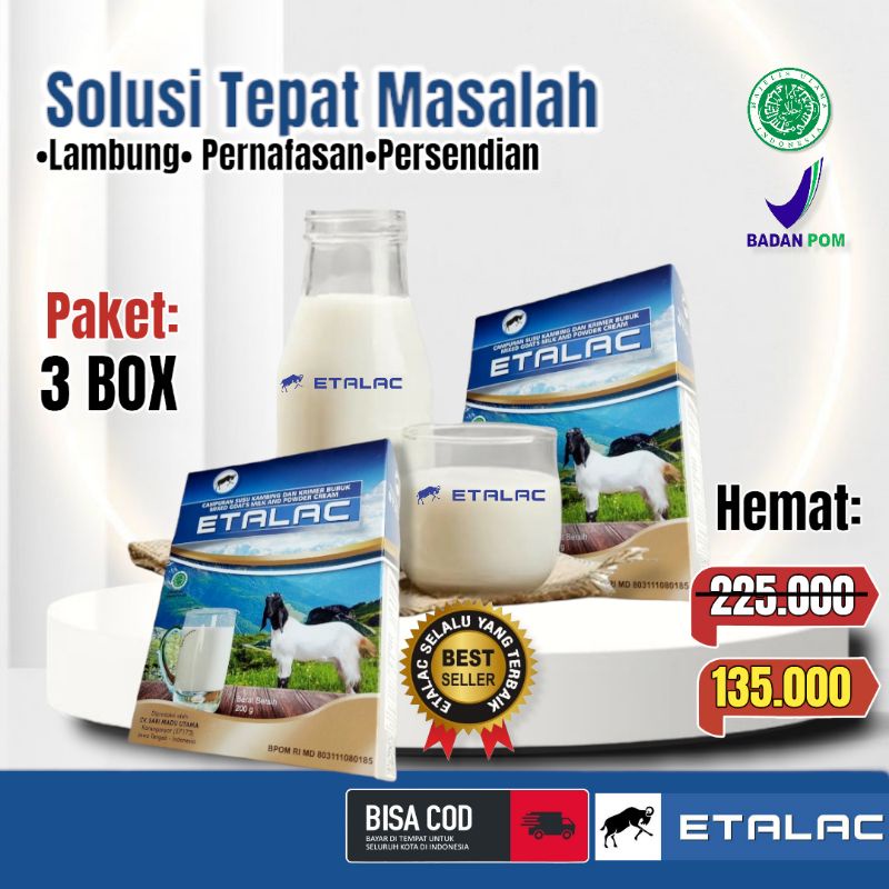 

Etalac Susu Kambing Etawa Bubuk Tanpa Campuran Gula Paket 3 Box