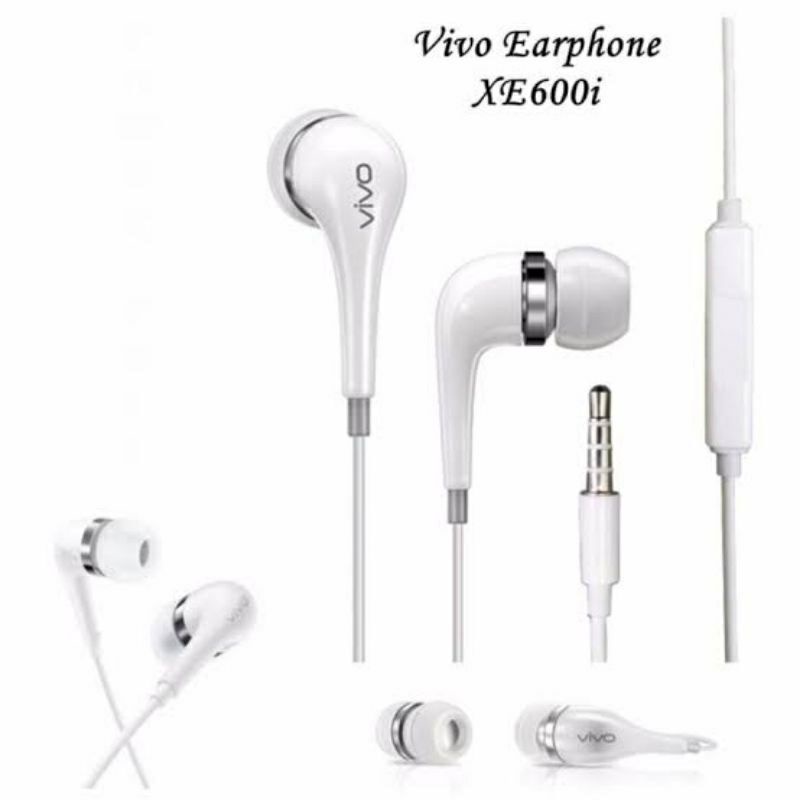 [XE 600I] Headset vivo original bass stereo Earphone vivo Y20 Y30 Y50