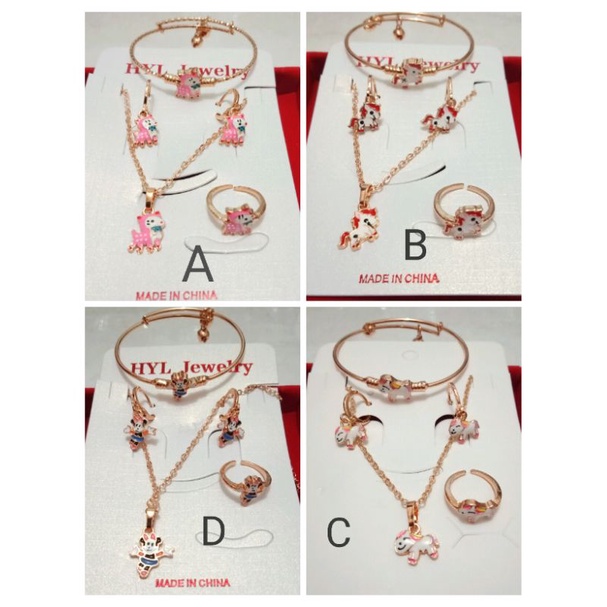 DC01. Perhiasan set xuping anak anak lapis emas