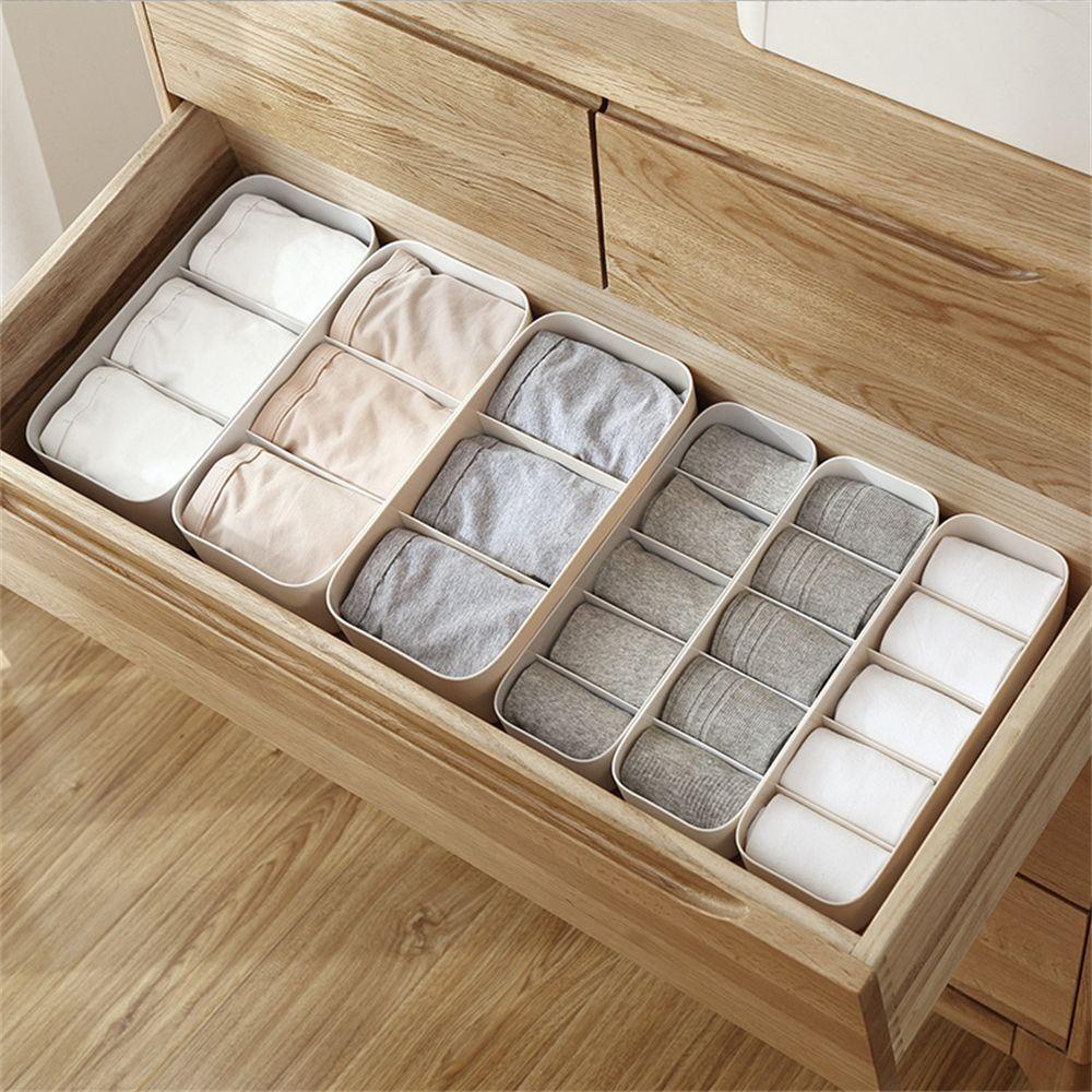 Solighter Drawer Organizers Plastic Simple Desktop Drawer Underwear Organizer Kotak Penyimpanan Plastik