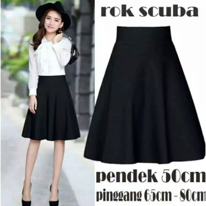 ROK MIDI FLARE SKIRT SCUBA//ROK KOREAN STYLE SCUBA MAYUNG