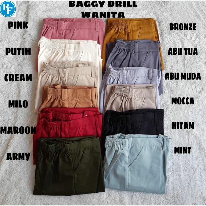 CELANA BAGGY PANTS KATUN DRILL (AMERICAN DRILL)