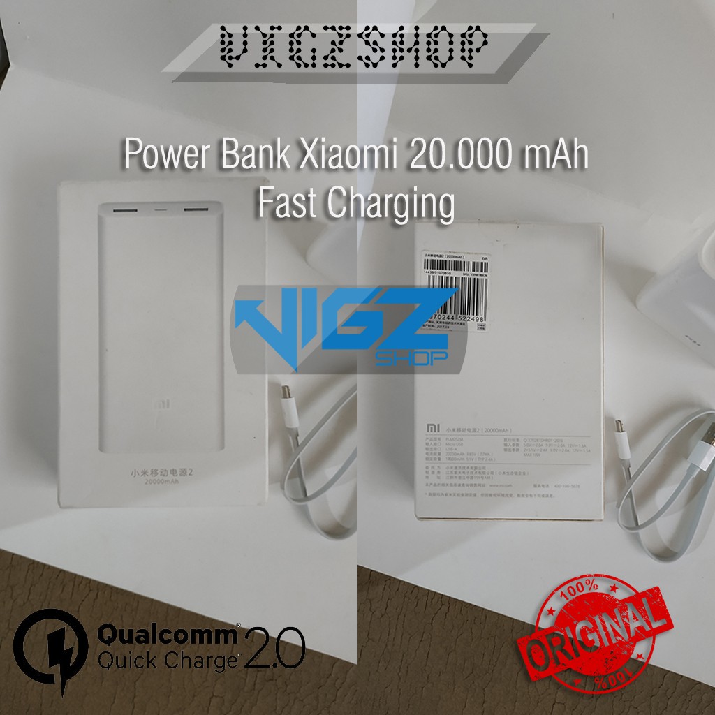 Power Bank Xiaomi Mi 2 Fast Charging Original 100%