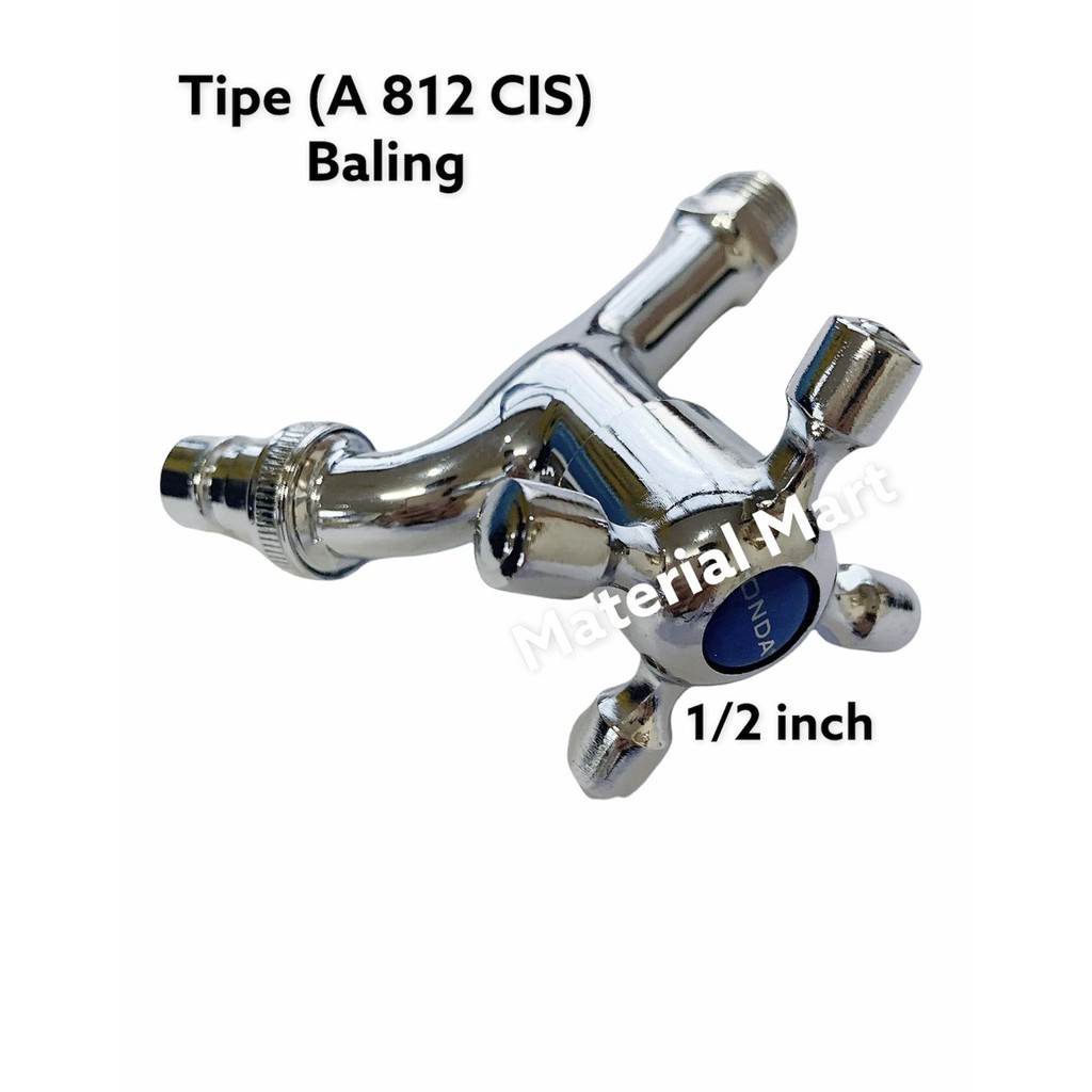 Keran Taman Onda 1/2 Inch | Kran Tembok 1/2&quot; | Keran Onda Babet ASLI | Material Mart