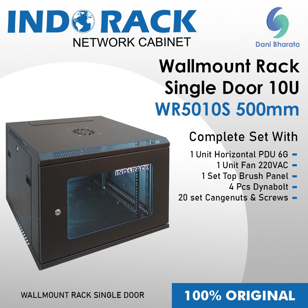 Wallmount Rack Single Door 10U WR5010S 500mm