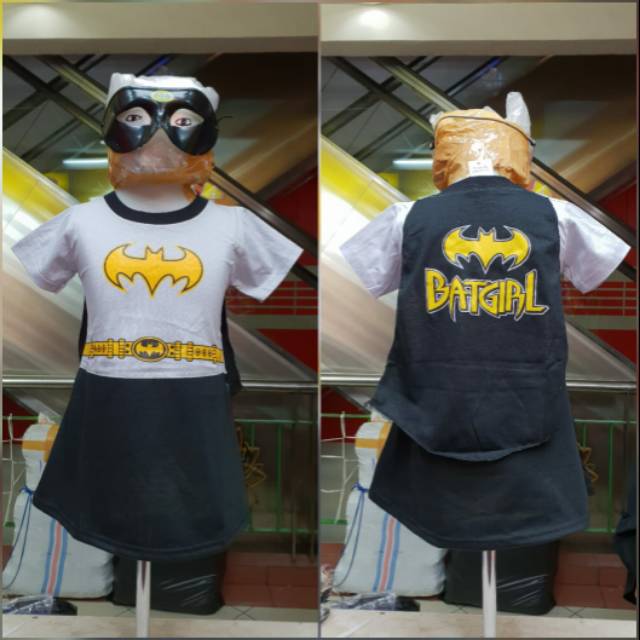 Kostum baju anak perempuan batgirl batman dress / BAJU DRESS ANAK PEREMPUAN BATGIRL BATMAN CEWEK