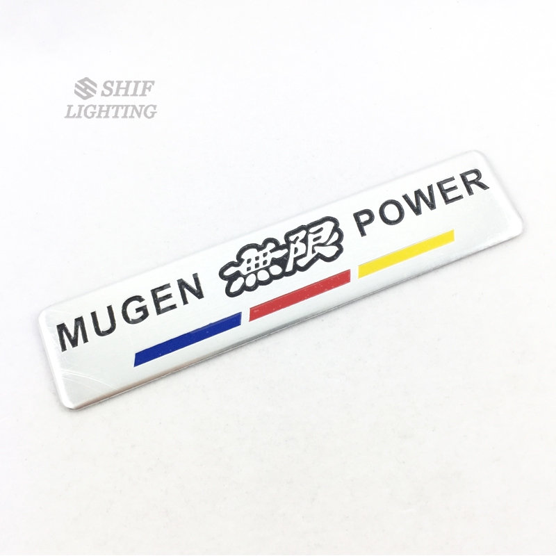 1Pc Stiker Emblem / Badge Logo MUGEN POWER Bahan Aluminum Untuk Mobil Honda