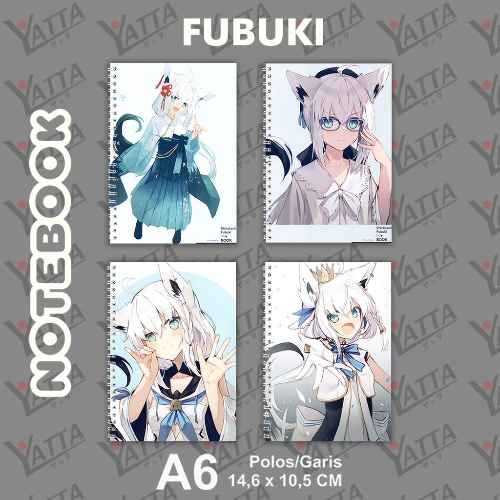 

Notebook Anime Ukuran A6 10,5 cm x 14,8 cm Hololive JP - Fubuki