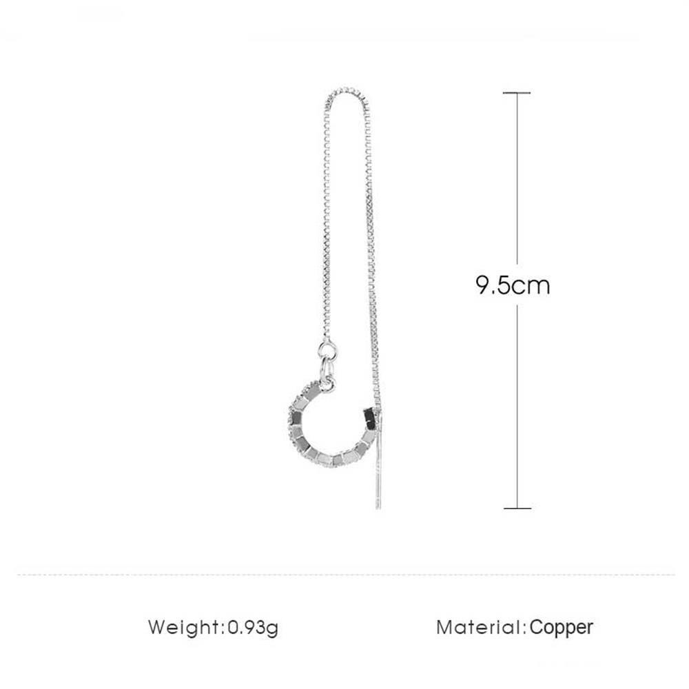 Solighter 1pc Manset Telinga Threader Piercing Pertunangan Pernikahan Berlian Putih Zirkon Manset Telinga Pendaki