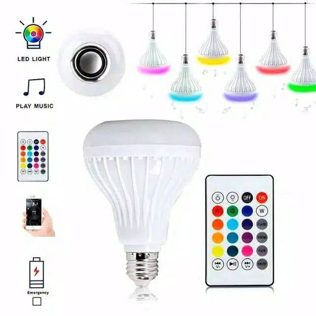 Speaker Bluetooth Wireless Lampu Music LED RGB/ Bohlam Speaker 2 in 1 RGB LED-Bohlam Speaker 2in1