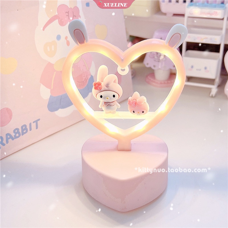 Lampu Meja Led Model Kartun My Melody Kuromi Cinnamoroll Untuk Kamar Tidur