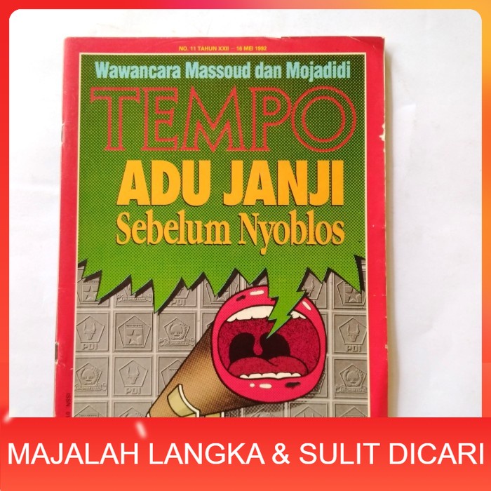 Majalah TEMPO No.11 Mei 1992 Cover ADU JANJI SEBELUM NYOBLOS Langka