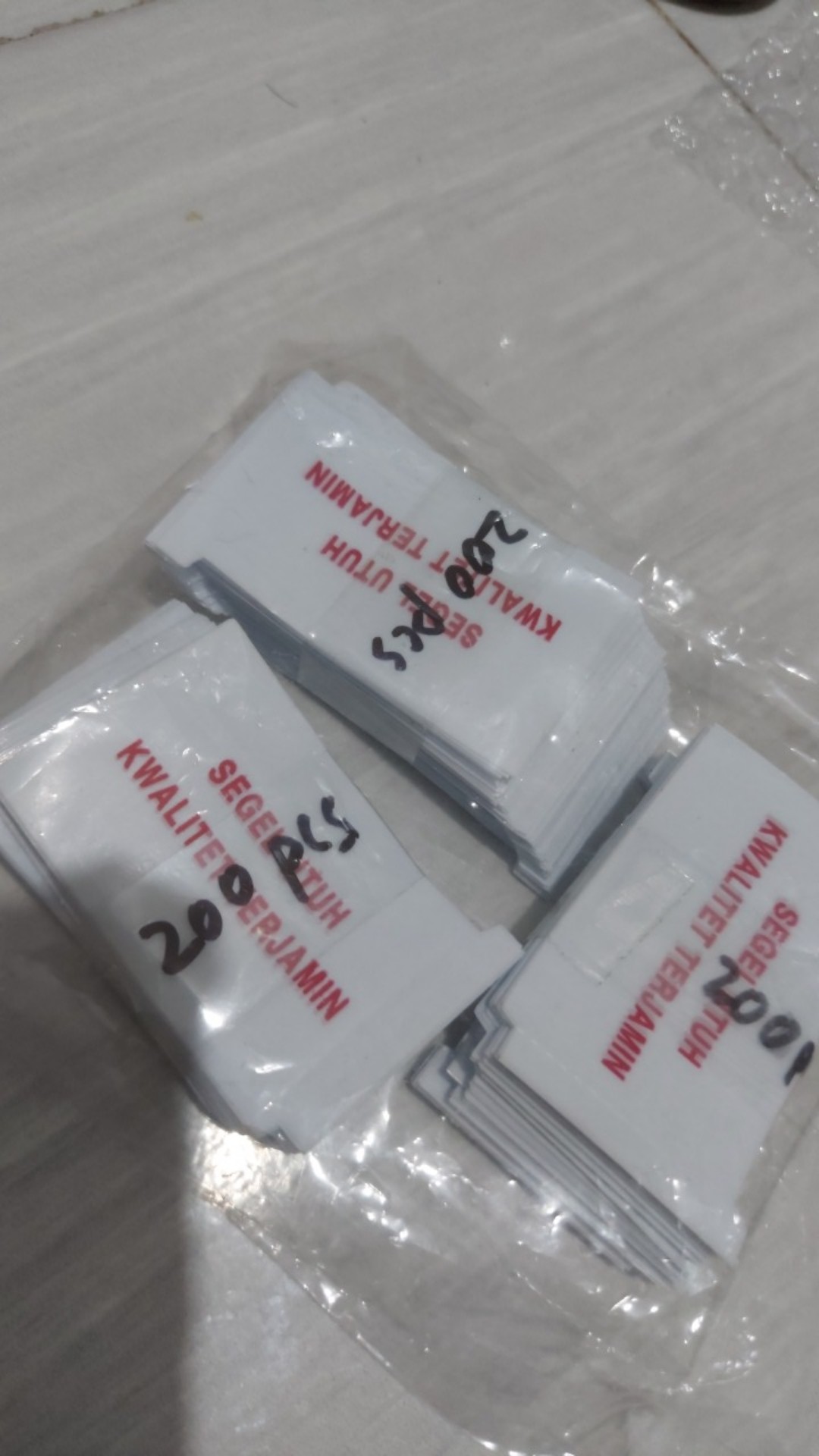 Plastik Segel Shrink Pvc Botol Kecap Aqua Putih 3.5x5.5cm / 33mm X 55mm Segel Utuh Kwalitet Terjamin