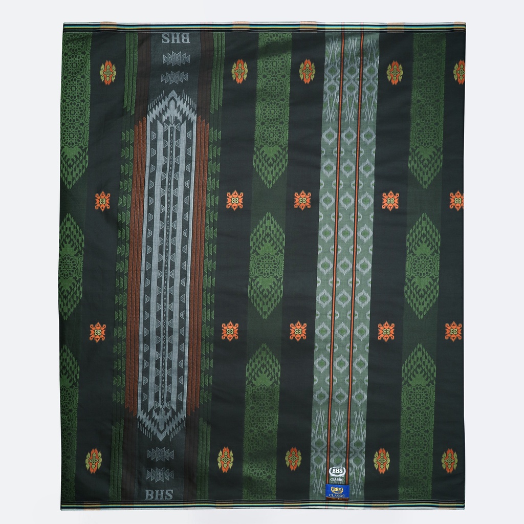 Sarung BHS Classic Gold Motif JGB Hijau Tua // BHS JGB // COD