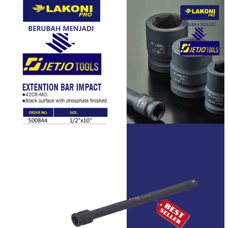 Gagang sambungan sock / Extention Bar Impact 1/2&quot;x10&quot; LAKONI PRO500844