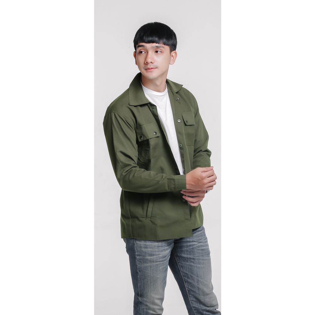 AZ-Jaket Kemeja Semi Parka Army-Jaket Pria Wanita Kekinian