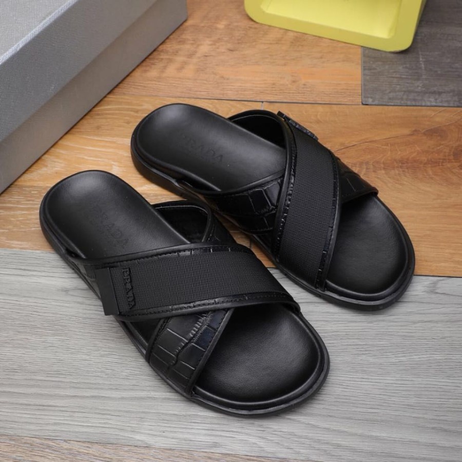 sandal pria slide sendal cowok pr4d4 top branded p1shoes slippers men