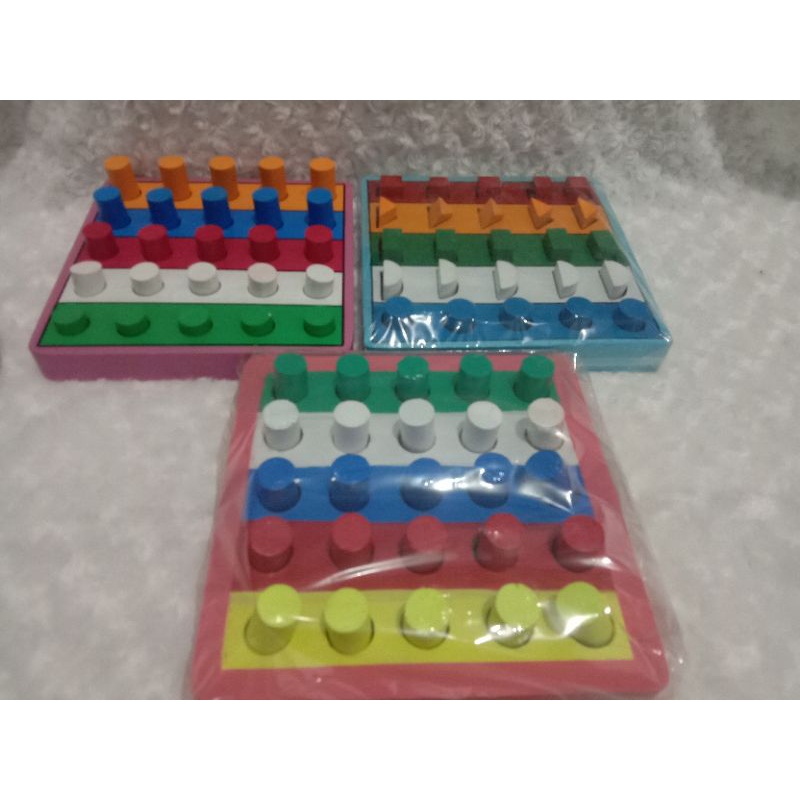 Pasak Warna Silinder Pasak Geometri Pasak Warna Bertingkat, Mainan Kayu