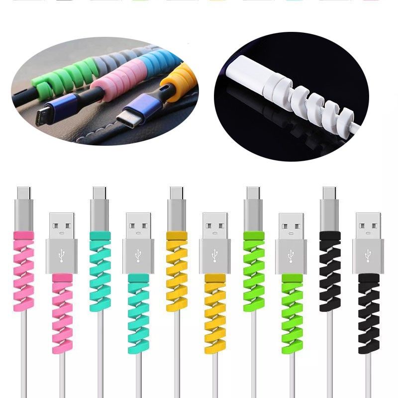 (1pack isi 4) PELINDUNG KABEL SPIRAL WARNA WARNI/ CABLE PROTECTOR 4 WARNA