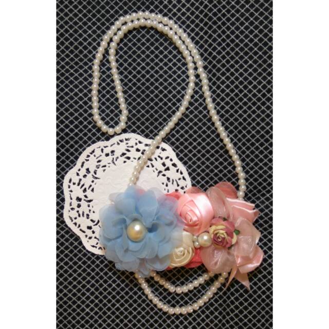 Kalung shabby chic / kalung hijab / kalung mutiara / handmade