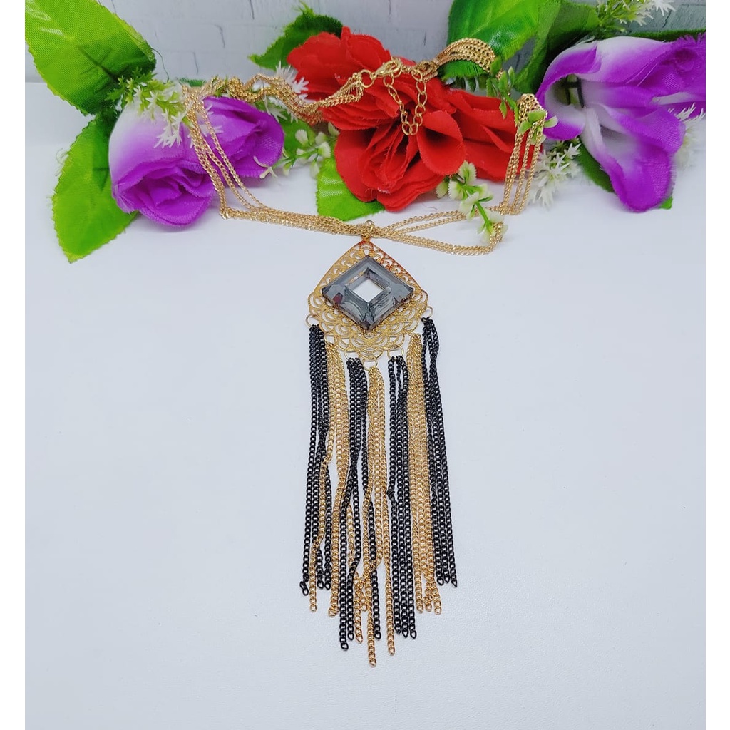 Aksesoris kalung fashion kalung elegan kalung hijab aksesoris cantik kalung daun elegan cantikA40-43