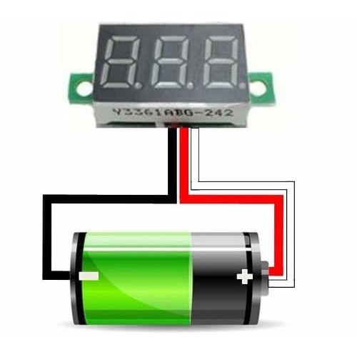 DC 0V - 100V Mini Voltmeter 0.36&quot; Digital Volt Meter 3 Kabel 0-100v