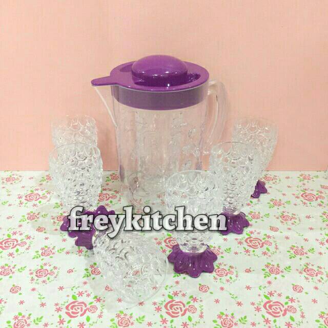Teko set + Gelas Nanas isi 6 pcs