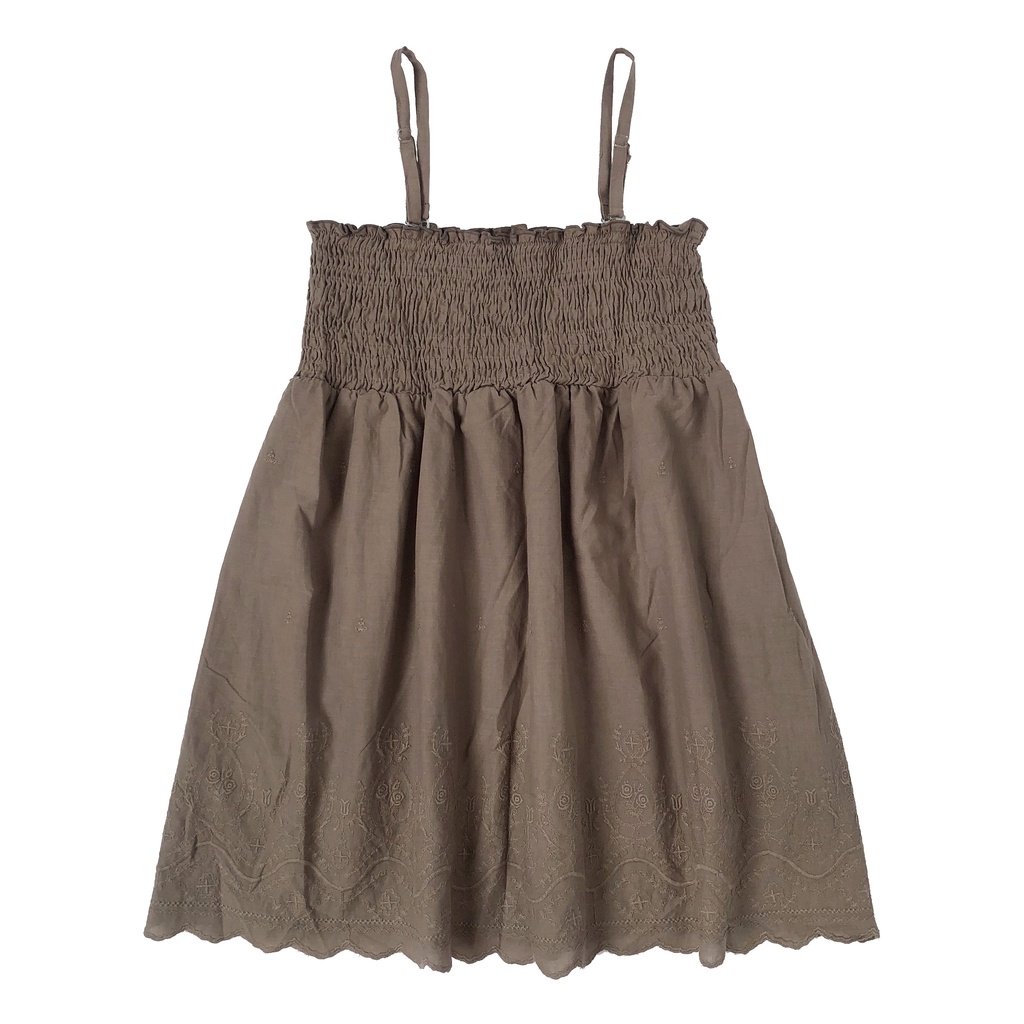 TANK TOP ROK SMOCK KATUN COKLAT BORDIR PREMIUM KOREA IMPORT