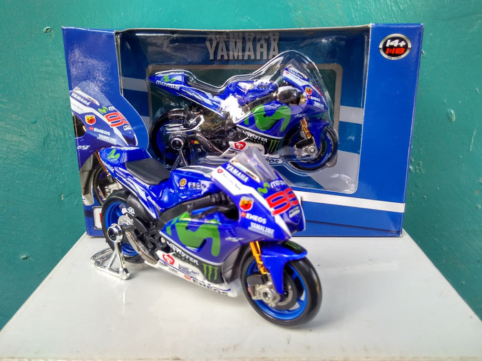 Diecast Motogp Jorge Lorenzo 99 Yamaha monster miniatur motor cocok untuk hadiah/souvenir