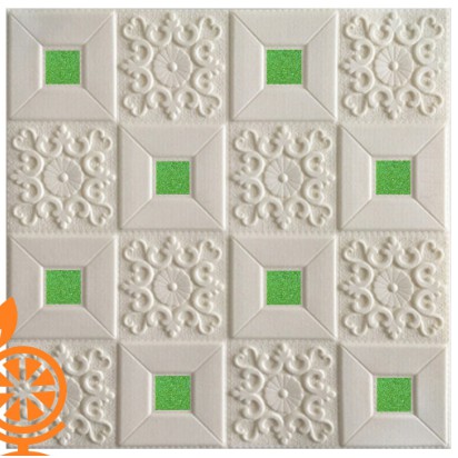 [BAYAR DITEMPAT] - TERLARIS! Wallpaper 3D Modern Wood Foam Batik BRICKFOAM BATIK PLAFON WALLPAPER MU-BTK003 HIJAU