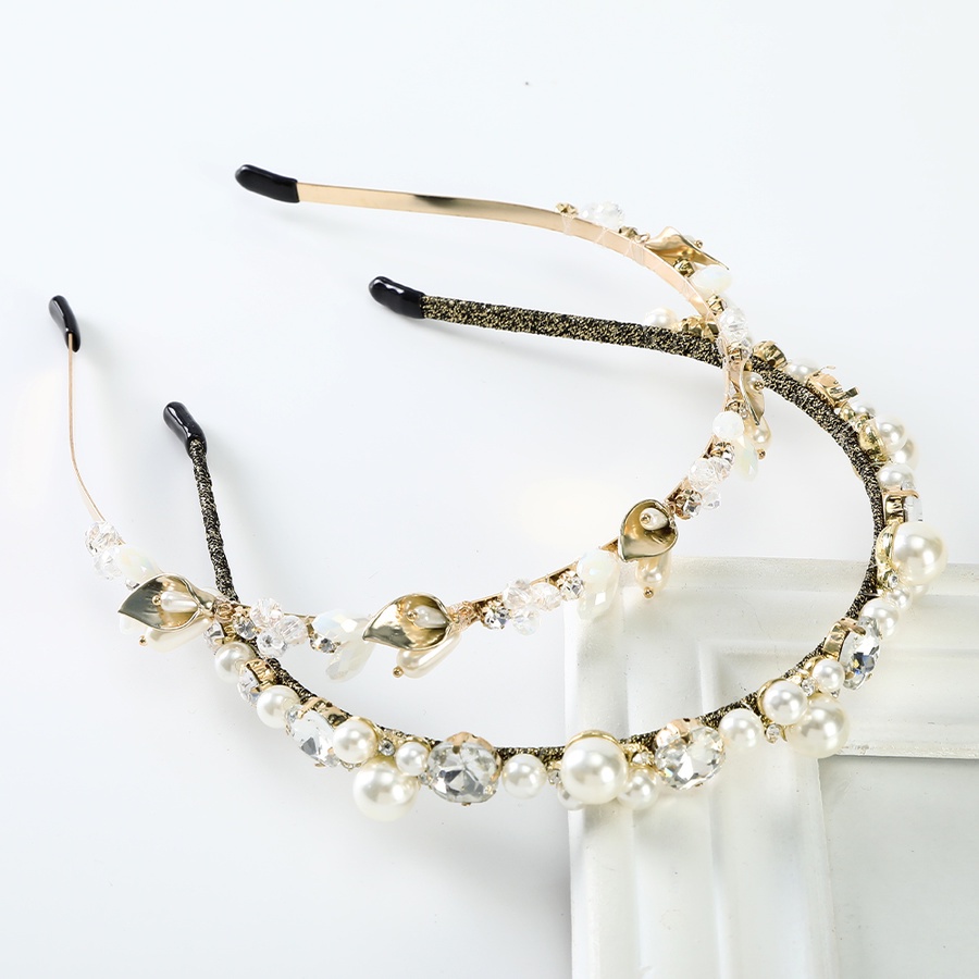 Korean Rhinestone Pearl Headband Women Fashion Luxurious Crystal Diamond Hair Band New Hair Accessories