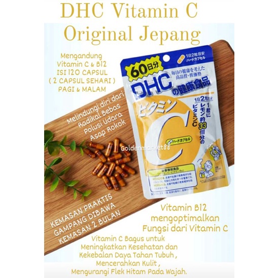 Jual DHC VITAMIN C ORI JEPANG VITAMIN B12 JAPAN 120 TABLETS Shopee