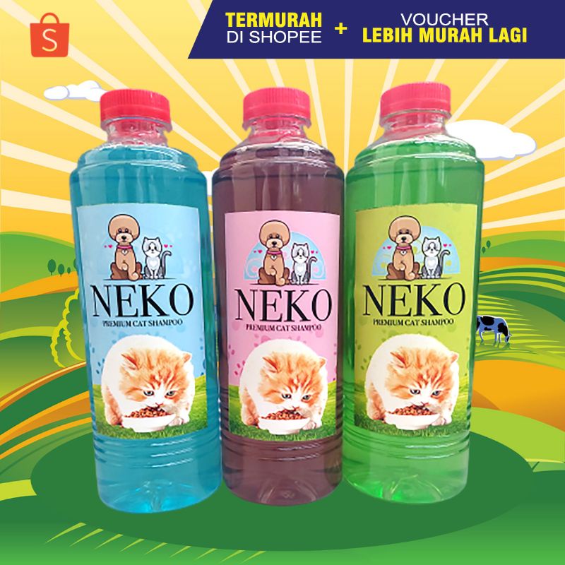 NEKO 500 - PROMO Shampoo Kucing Anjing Kelinci ANTI KUTU &amp; JAMUR 500 ml Melembutkan Melebatkan Bulu