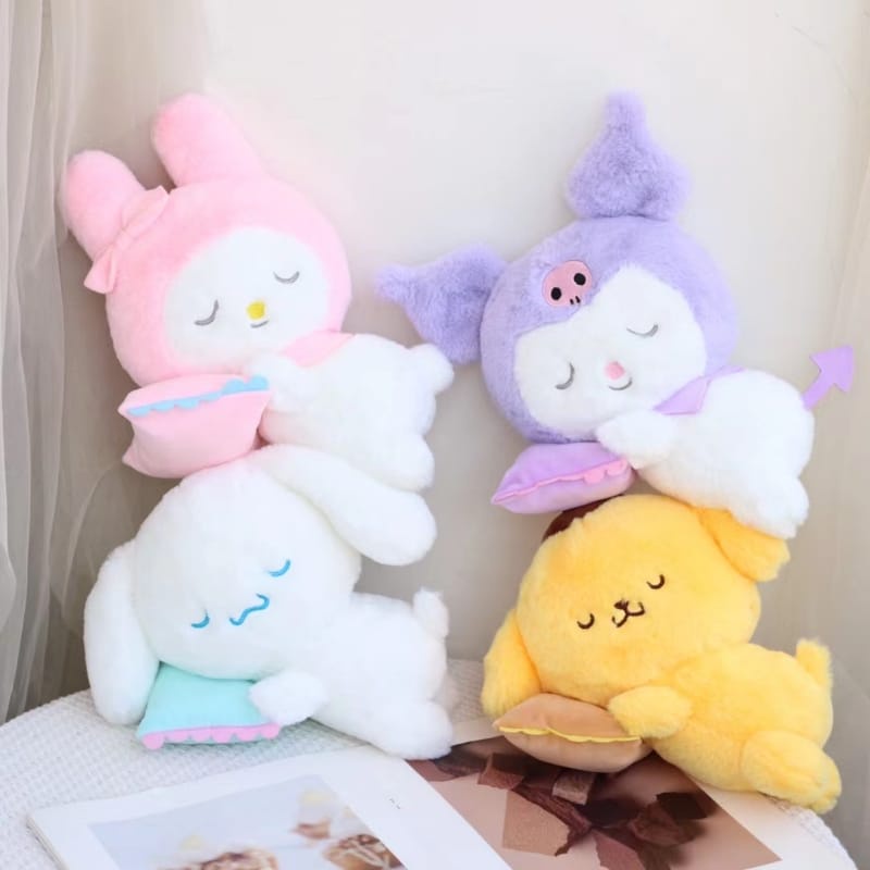 Boneka Cartoon Bantal Gantungan Kunci Bahan Plush