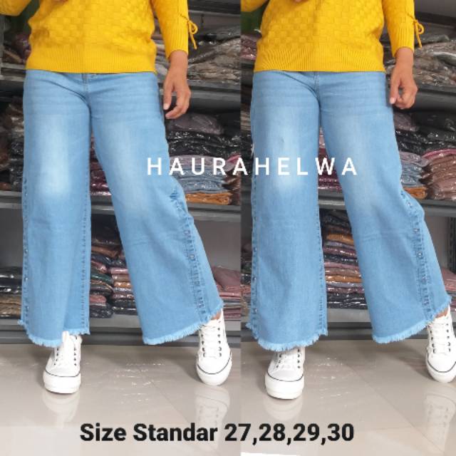 KULOT JEANS  VJ KANCING SAMPING ORIGINAL HAURAHELWA