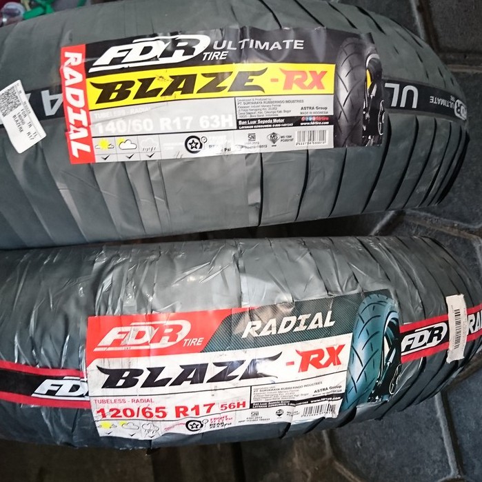 FDR Blaze RX 120/65 dan 140/60 ring 17 PAKET SEPASANG Ban Motor RADIAL