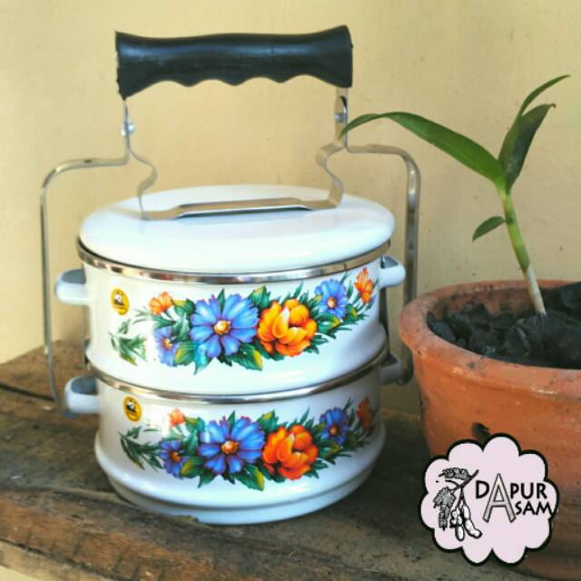 Rantang enamel 2 susun 14cm