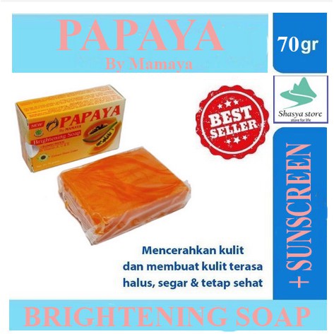 ✨SHASYA✨ SABUN PAPAYA BY MAMAYA - BRIGHTENING SOAP PAPAYA SABUN RDL PAPAYA ORI 70 GR - SABUN PEPAYA 70 GR