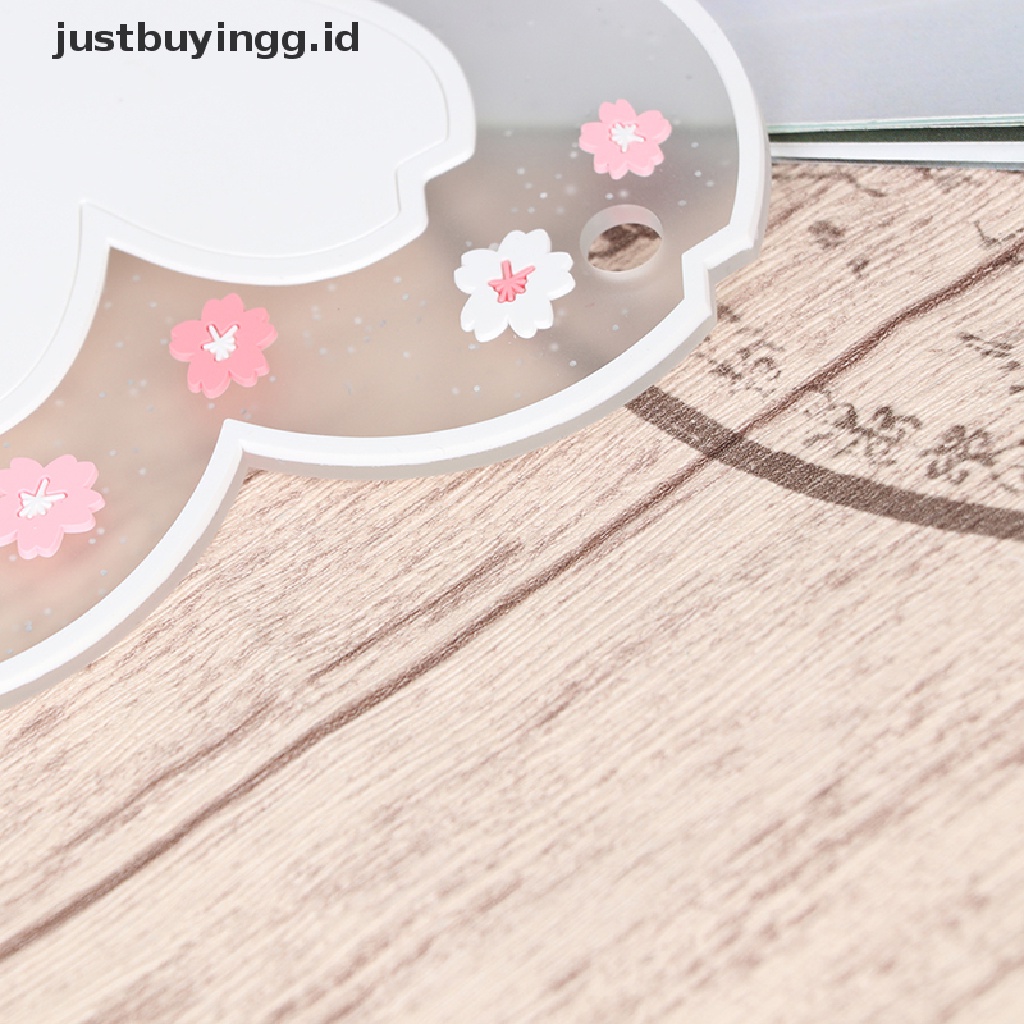 (Justbuyingg.Id) Tatakan Gelas Motif Bunga Sakura Anti Slip Tahan Panas Untuk Kantor